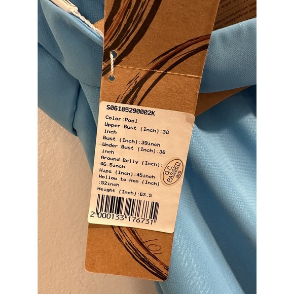 Light In The Box AQUA BLUE SHIMMER CHIFFON BEADED BLING PROM FORMAL GOWN DRESS - Picture 8 of 11